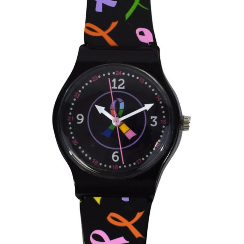Nurse Medical Multi Cancer Awareness Ribbon Jelly Watch